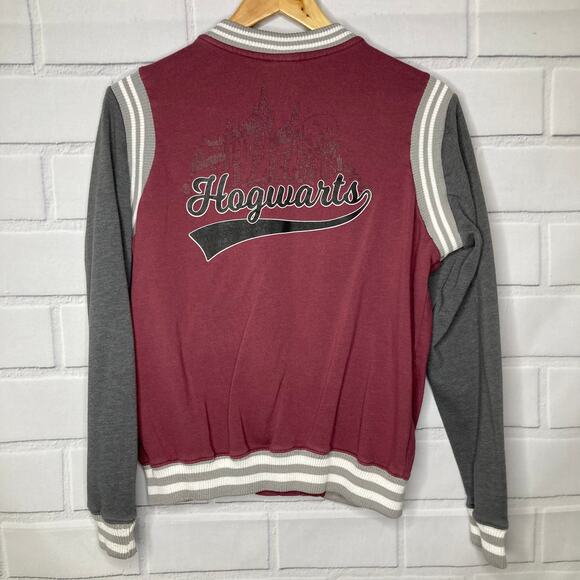 Harry Potter Hogwarts Juniors Maroon Varsity Sweater Jacket Size Large - Picture 10 of 12